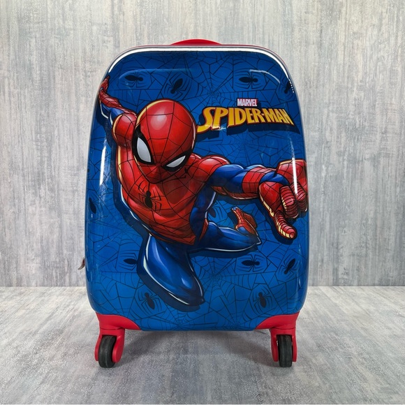 Heys Marvel Spiderman Hardside Kids Carry On 18" Spinning Luggage Bag Wheeled - Picture 2 of 13